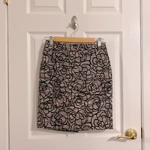 Ann Taylor Rose Jacquard Pencil Skirt